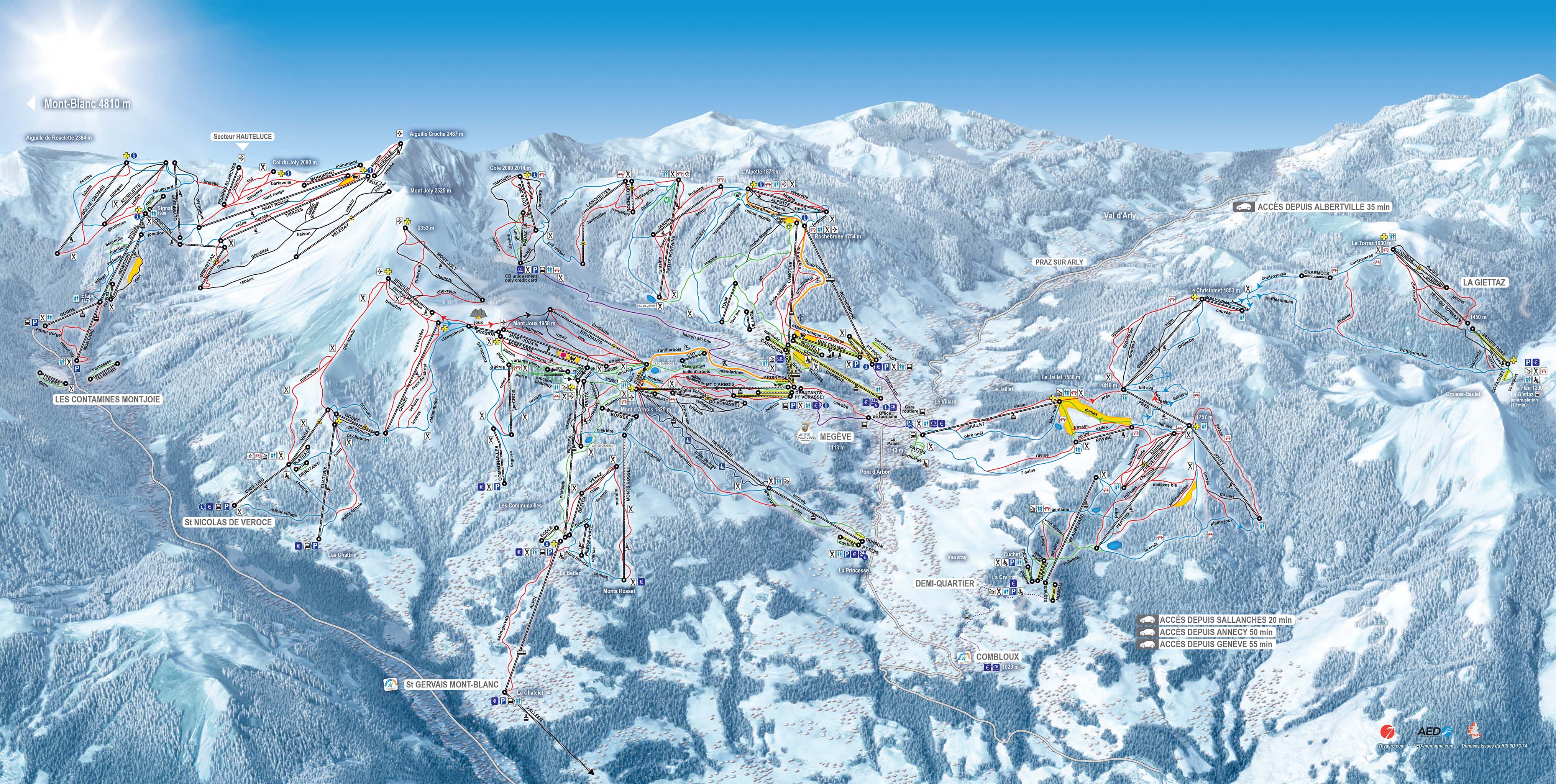 Plan des pistes megeve ski map megeve piste ski megeve